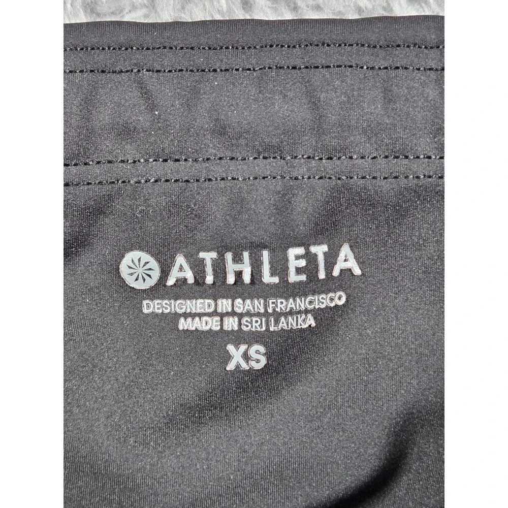 Athleta Leggings XS Black Womens Crop Athletic Zipper Pocket Sporty Workout